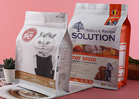 stagnola laterale di Alumium della borsa del rinforzo del poli del cibo per cani di 1kg 5kg 10kg del pacchetto fondo piatto della saldatura a caldo