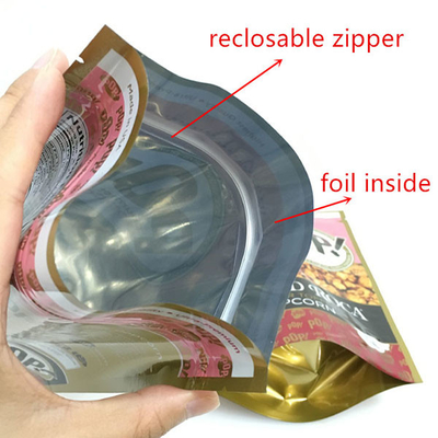 Stia sulla chiusura lampo che i sacchetti d'imballaggio di Doypack di stoccaggio saldabile a caldo a chiusura lampo risigillabile dell'alimento insaccano con la chiara finestra
