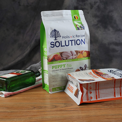 Supporto glassato sul di alluminio d'imballaggio della borsa dell'alimento per animali domestici 50mic 4 8 borse del sacchetto della serratura dello zip del lato