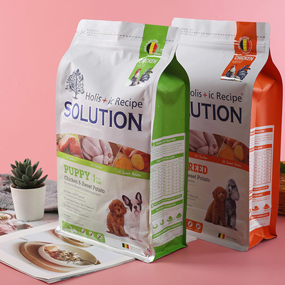 Supporto glassato sul di alluminio d'imballaggio della borsa dell'alimento per animali domestici 50mic 4 8 borse del sacchetto della serratura dello zip del lato