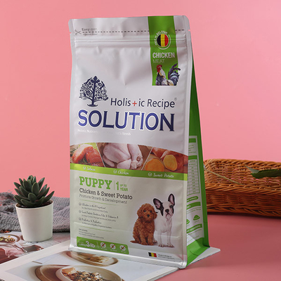 Sacchetti di riciclaggio di plastica riciclabili dell'alimento per animali domestici delle grandi del fondo piatto 500g borse del cibo per cani