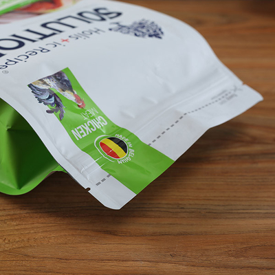 Supporto d'imballaggio di plastica della borsa dell'alimento per animali domestici del cane BRC sulle borse del rinforzo del fondo piatto del sacchetto con la chiusura lampo