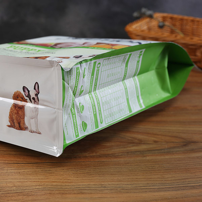 Supporto d'imballaggio di plastica della borsa dell'alimento per animali domestici del cane BRC sulle borse del rinforzo del fondo piatto del sacchetto con la chiusura lampo