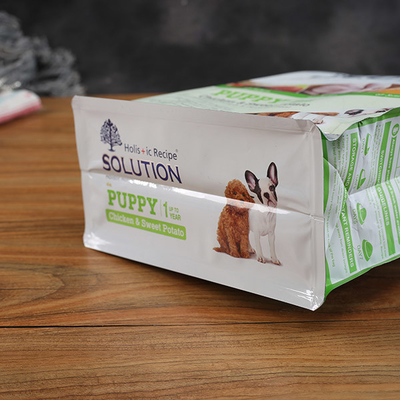 Supporto d'imballaggio di plastica della borsa dell'alimento per animali domestici del cane BRC sulle borse del rinforzo del fondo piatto del sacchetto con la chiusura lampo