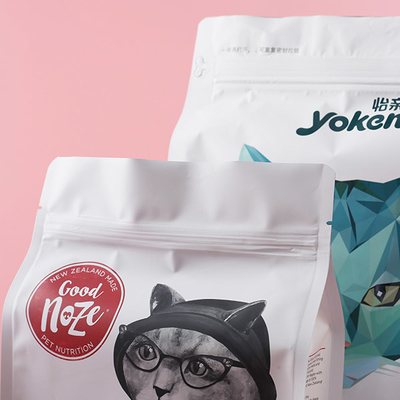 Borsa di alluminio del fondo piatto della chiusura lampo 300g che imballa Cat Food Big Bags