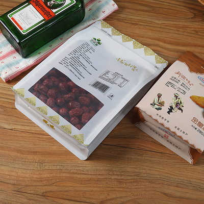 50g fondo piatto saldabile a caldo delle borse di imballaggio di plastica dell'alimento delle borse 100g 200g con la finestra