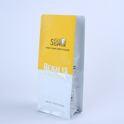 Borsa risigillabile del fondo piatto di 250g 8oz che imballa 120g caffè di plastica Bean Pouch With Valve