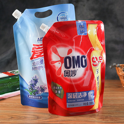 Sacchetto di plastica del becco 60mic che imballa il sacchetto d'imballaggio della polvere detergente a chiusura lampo